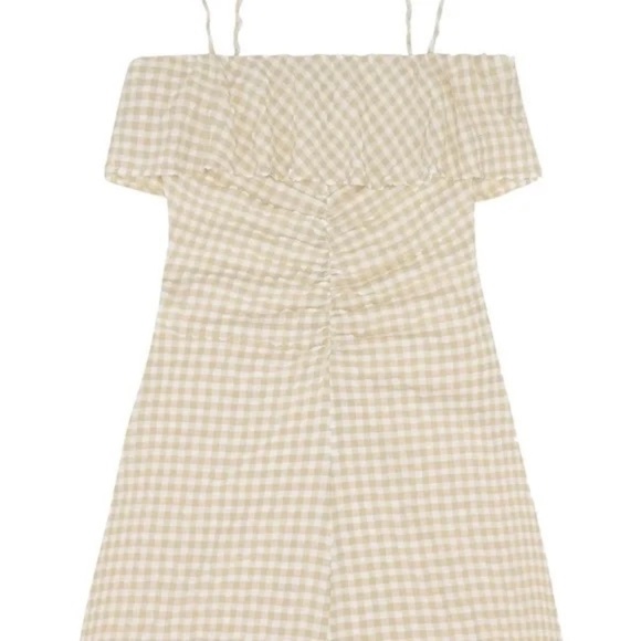 New! GANNI Gingham Check-Print Ruffled Minidress 45260 - Picture 5 of 14
